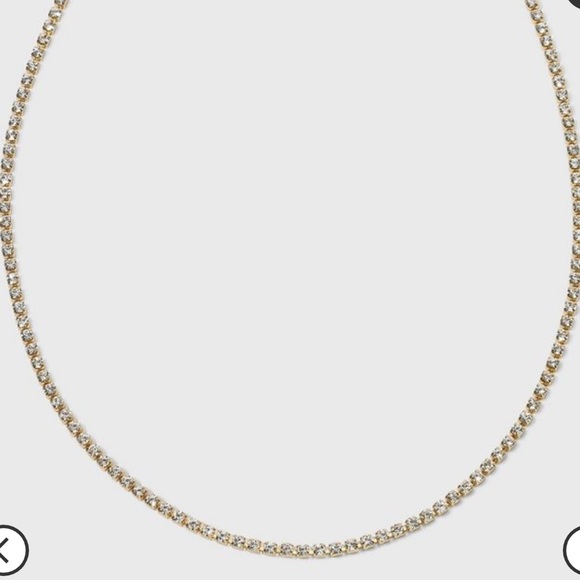 BaubleBar NWT Crystal Baguette Collar Necklace - Gold - Picture 2 of 9
